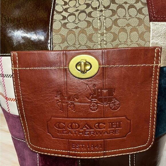 Y2K Coach 11356 Bleecker Holiday Patchwork Duffle & Wristlet - Picture 8 of 16